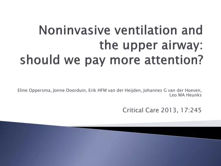 noninvasive ventilation and the upper airway should we pay more attention