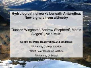 Hydrological networks beneath Antarctica: New signals from altimetry