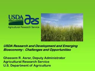 USDA Research and Development and Emerging Bioeconomy : Challenges and Opportunities