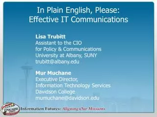 In Plain English, Please: Effective IT Communications