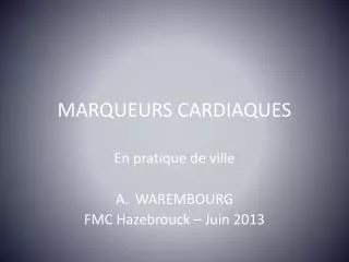 marqueurs cardiaques