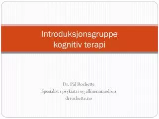 introduksjonsgruppe kognitiv terapi