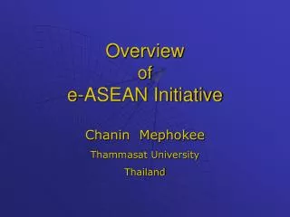 Overview of e-ASEAN Initiative