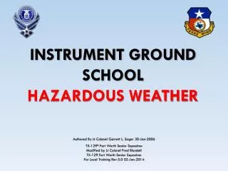 Instrument Ground School Hazardous Weather