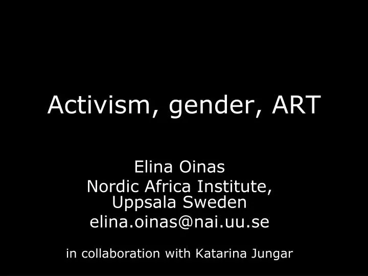 activism gender art
