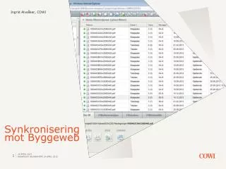 synkronisering mot byggeweb