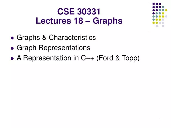 cse 30331 lectures 18 graphs