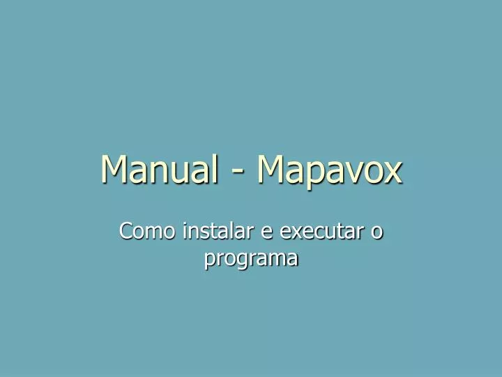 manual mapavox