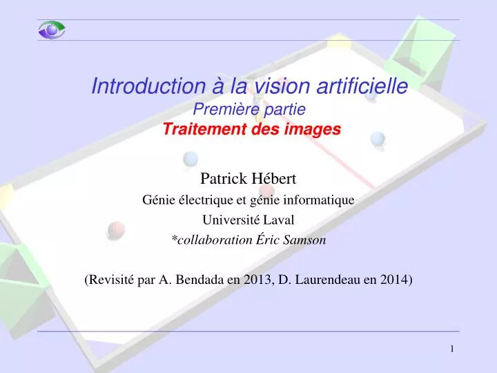 introduction la vision artificielle premi re partie traitement des images