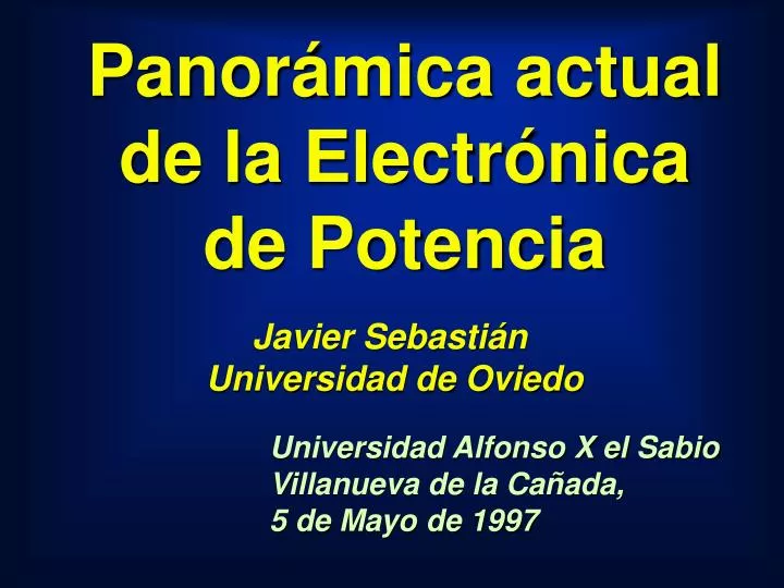 panor mica actual de la electr nica de potencia