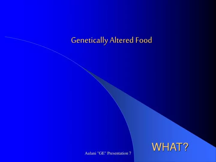 genetically altered food