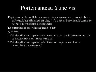 portemanteau une vis