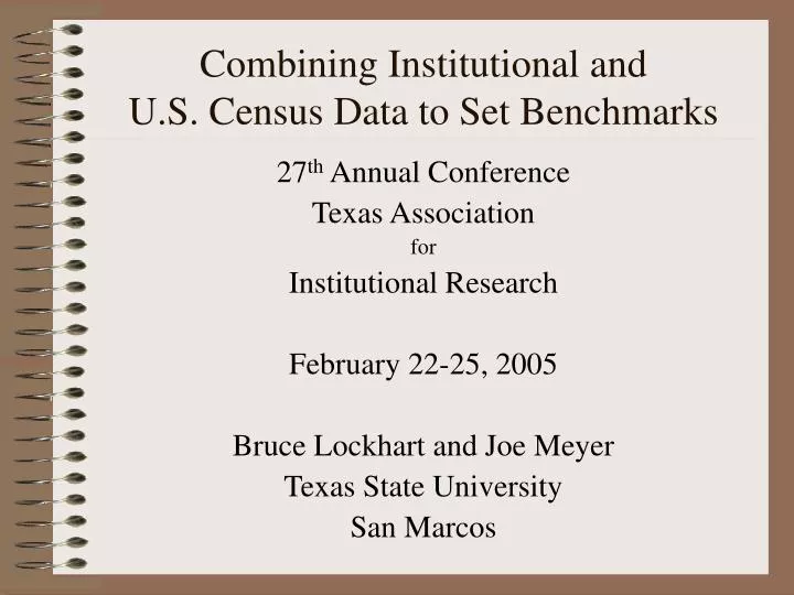combining institutional and u s census data to set benchmarks