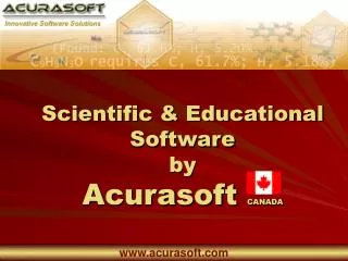 Scientific &amp; Educational Software by Acurasoft CANADA
