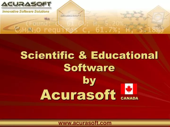 scientific educational software by acurasoft canada