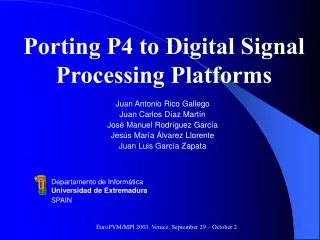 Porting P4 to Digital Signal Processing Platforms