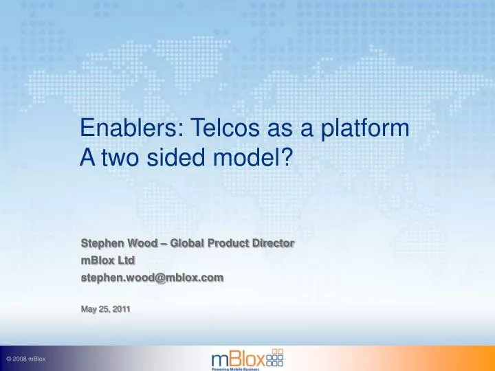 enablers telcos as a platform a two sided model