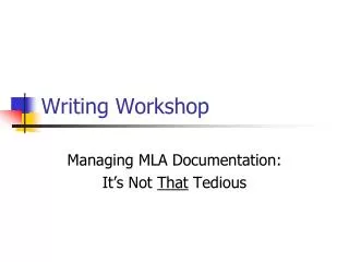 Writing Workshop