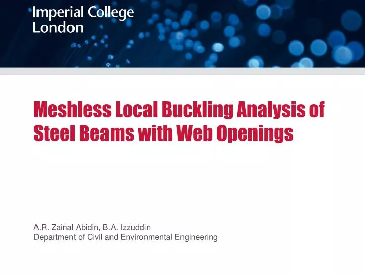meshless local buckling analysis of steel beams with web openings