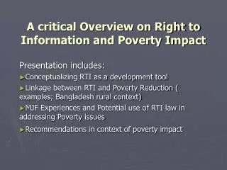 A critical Overview on Right to Information and Poverty Impact