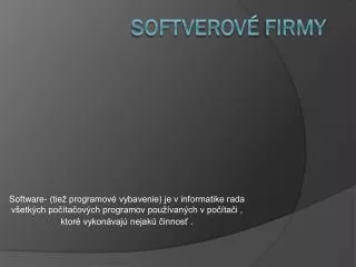 softverov firmy