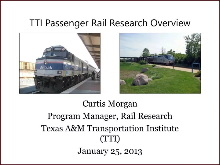 tti passenger rail research overview