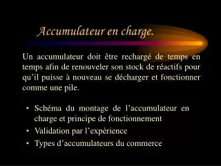 accumulateur en charge