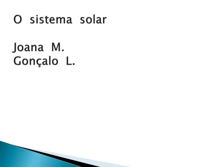 o sistema solar joana m gon alo l