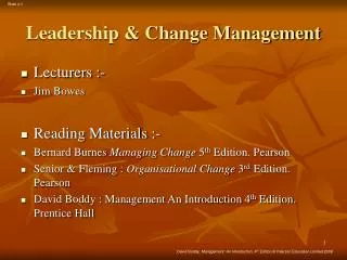 Leadership &amp; Change Management