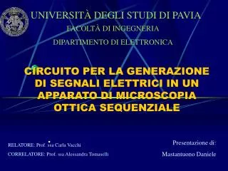 circuito per la generazione di segnali elettrici in un apparato di microscopia ottica sequenziale