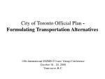 City of Toronto Official Plan - Formulating Transportation Alternatives - slide 1