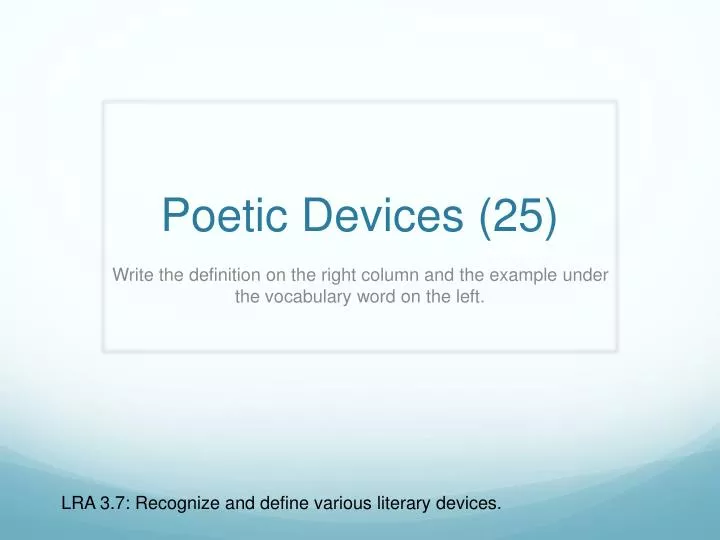 poetic devices 25