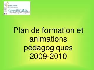 plan de formation et animations p dagogiques 2009 2010