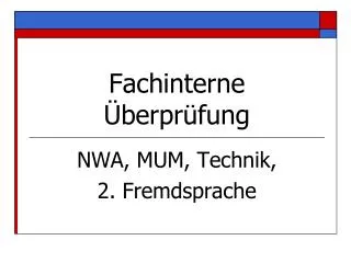 fachinterne berpr fung