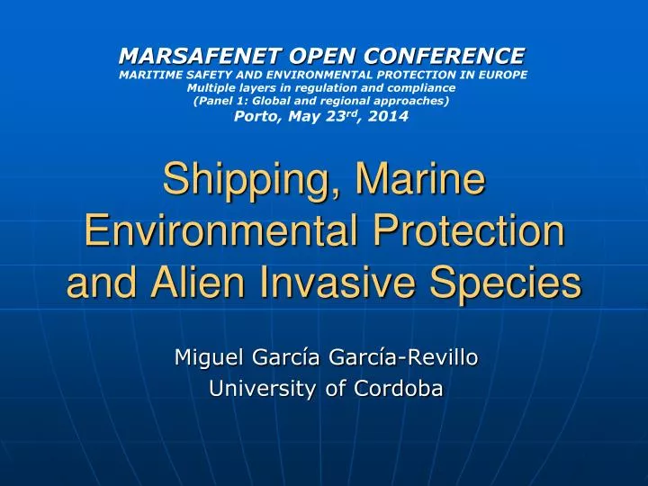 shipping marine environmental protection and alien invasive species