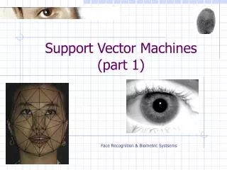 Support Vector Machines (part 1)