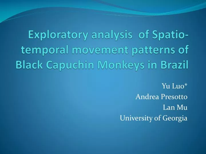exploratory analysis of spatio temporal movement patterns of black capuchin monkeys in brazil