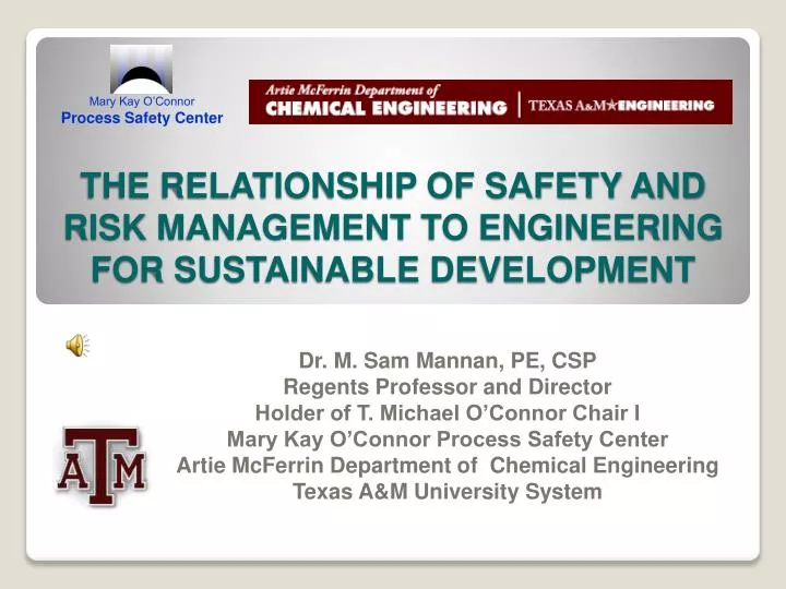 the relationship of safety and risk management to engineering for sustainable development