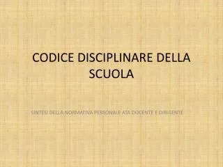 codice disciplinare della scuola
