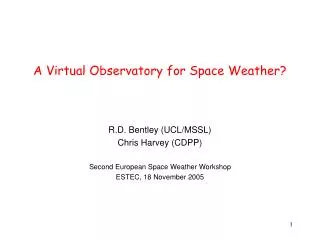 A Virtual Observatory for Space Weather?