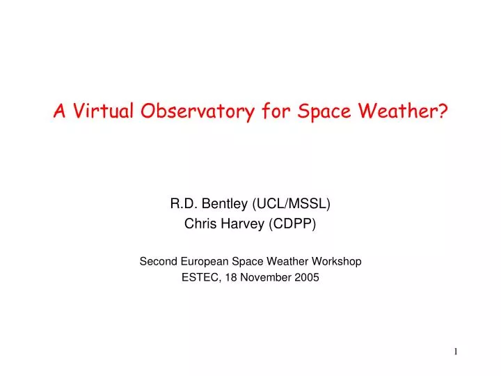 a virtual observatory for space weather
