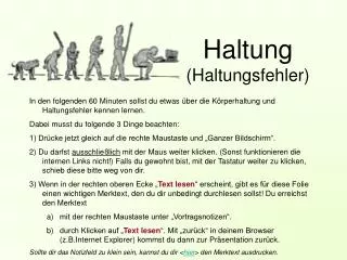 haltung haltungsfehler