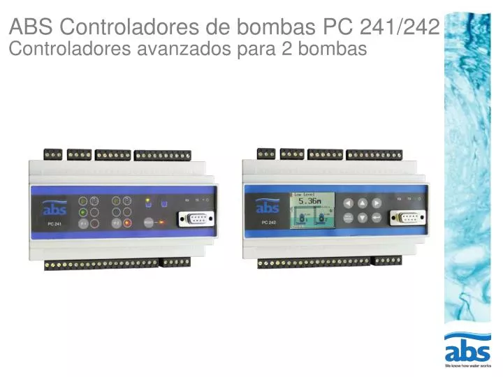abs controladores de bombas pc 241 242 controladores avanzados para 2 bombas