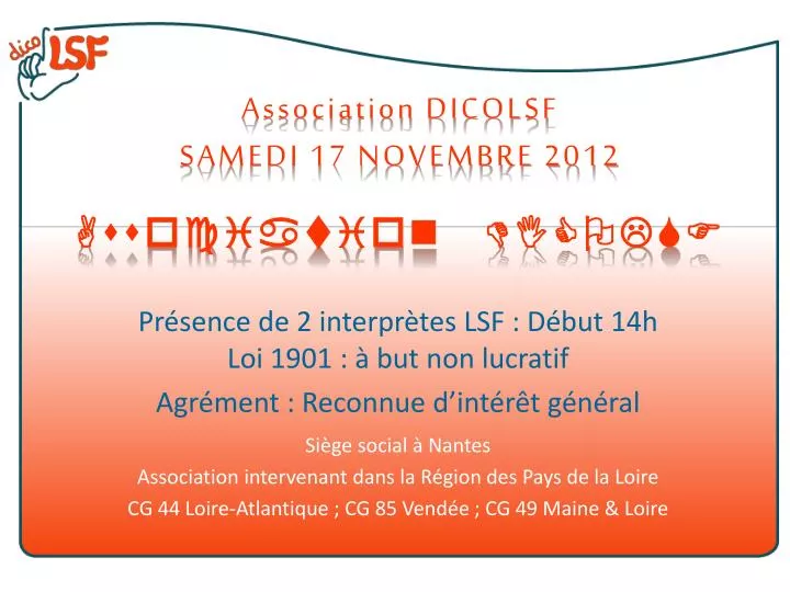 association dicolsf samedi 17 novembre 2012