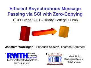 Efficient Asynchronous Message Passing via SCI with Zero-Copying