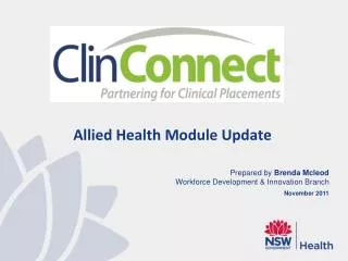 Allied Health Module Update