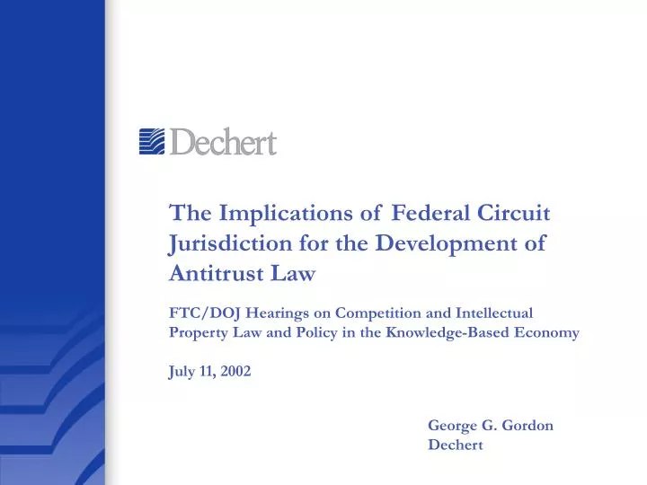 the implications of federal circuit jurisdiction for the development of antitrust law