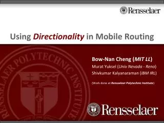 Using Directionality in Mobile Routing