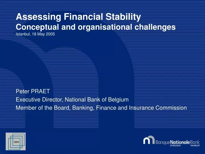 assessing financial stability conceptual and organisational challenges istanbul 18 may 2005