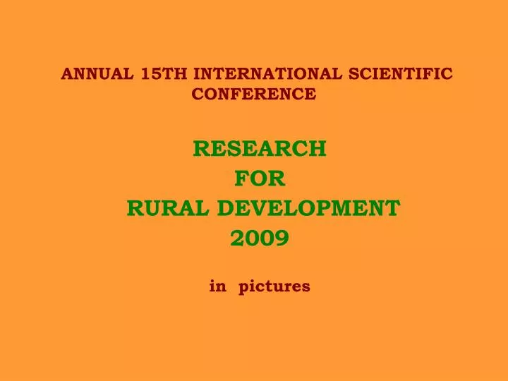 annual 15th international scientific conference